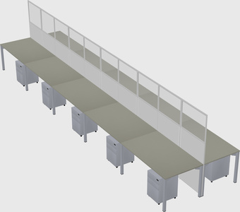 Shared rectangular cubicle