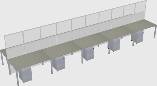 Shared rectangular cubicle