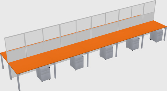 Shared rectangular cubicle