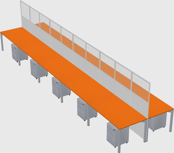 Shared rectangular cubicle