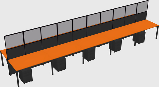 Shared rectangular cubicle