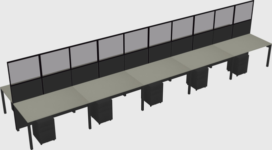 Shared rectangular cubicle