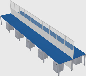 Shared rectangular cubicle