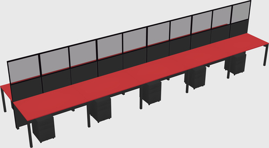 Shared rectangular cubicle