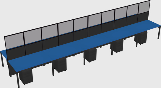 Shared rectangular cubicle