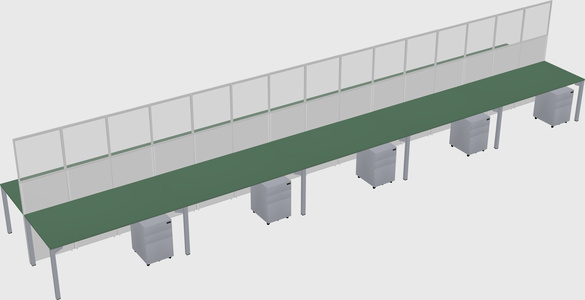 Shared rectangular cubicle