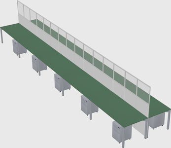 Shared rectangular cubicle
