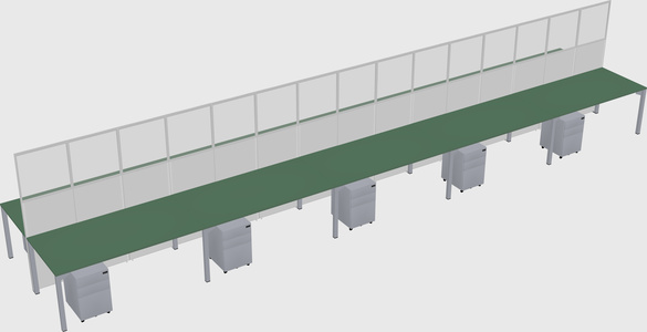 Shared rectangular cubicle