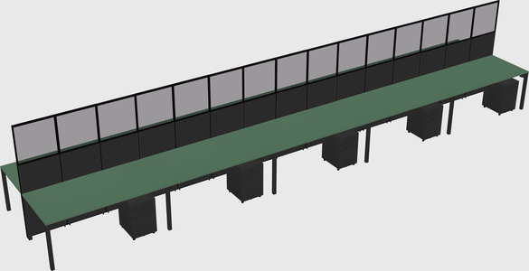 Shared rectangular cubicle