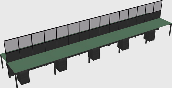 Shared rectangular cubicle