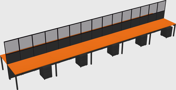 Shared rectangular cubicle
