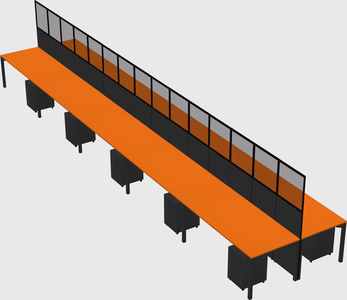 Shared rectangular cubicle