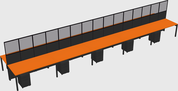 Shared rectangular cubicle