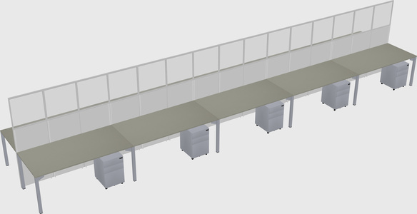 Shared rectangular cubicle