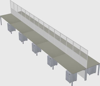 Shared rectangular cubicle