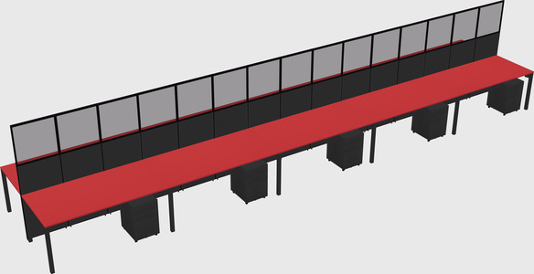 Shared rectangular cubicle