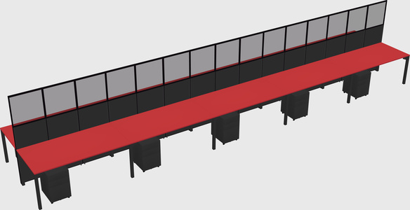 Shared rectangular cubicle