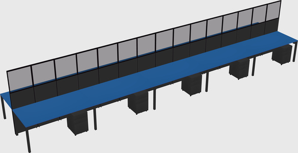 Shared rectangular cubicle