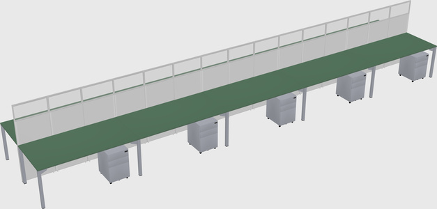 Shared rectangular cubicle