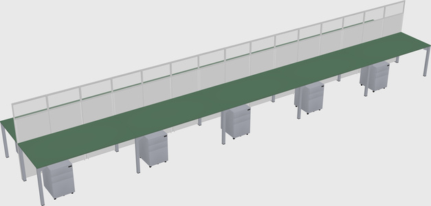 Shared rectangular cubicle