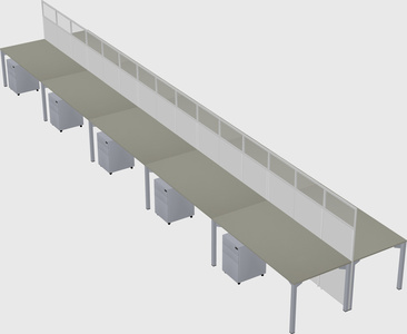 Shared rectangular cubicle