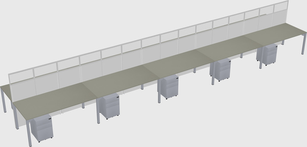 Shared rectangular cubicle