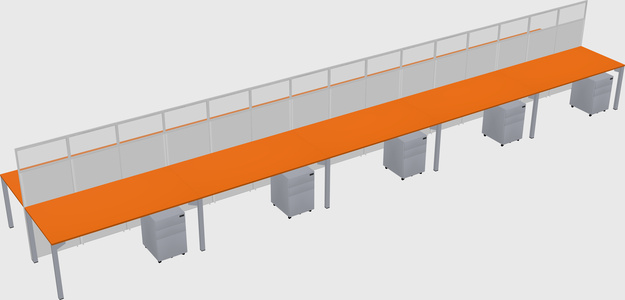Shared rectangular cubicle