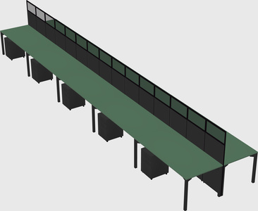 Shared rectangular cubicle