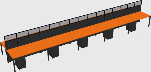 Shared rectangular cubicle