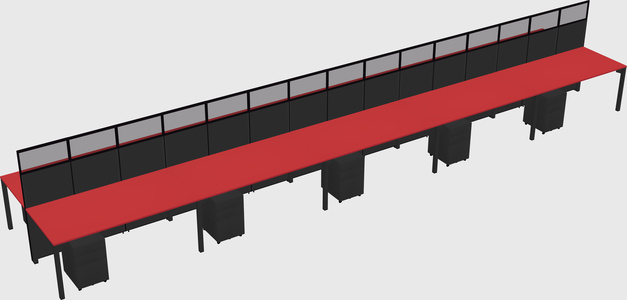 Shared rectangular cubicle