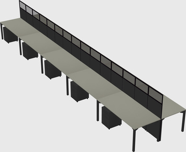 Shared rectangular cubicle
