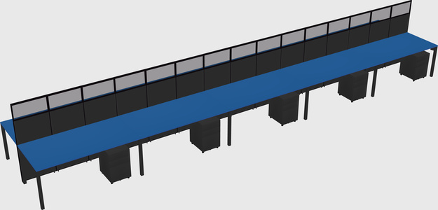 Shared rectangular cubicle