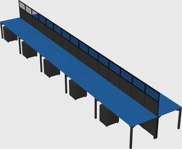 Shared rectangular cubicle
