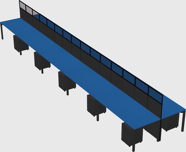 Shared rectangular cubicle