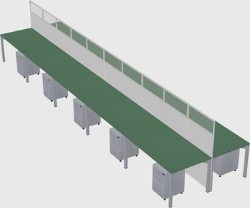 Shared rectangular cubicle