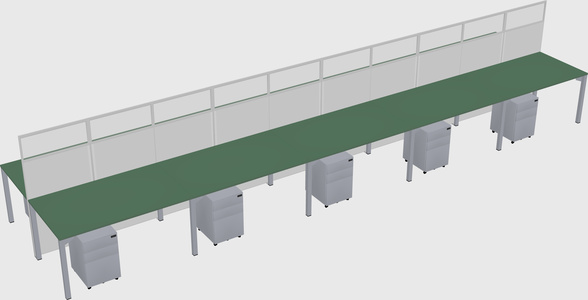 Shared rectangular cubicle
