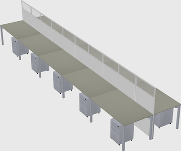 Shared rectangular cubicle