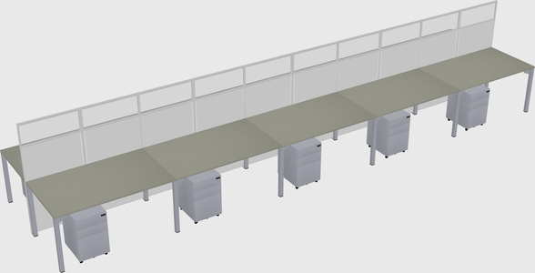 Shared rectangular cubicle