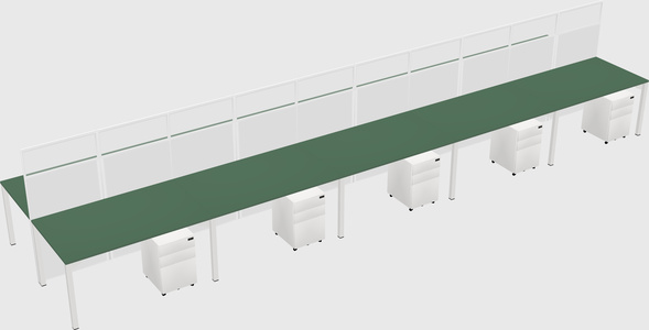 Shared rectangular cubicle