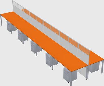 Shared rectangular cubicle