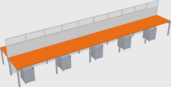 Shared rectangular cubicle