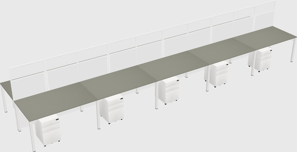 Shared rectangular cubicle