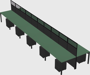 Shared rectangular cubicle