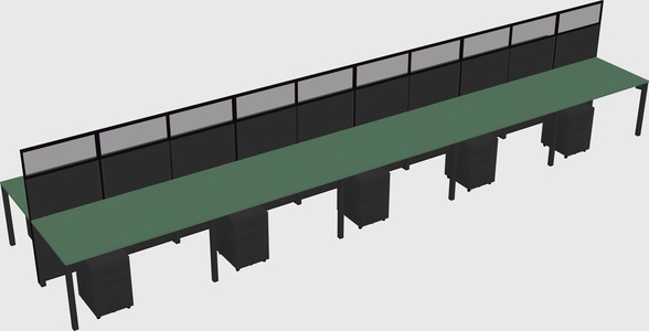 Shared rectangular cubicle