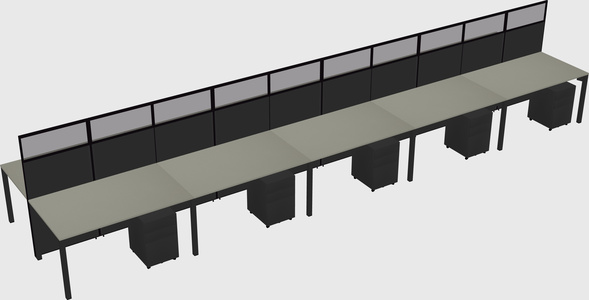 Shared rectangular cubicle