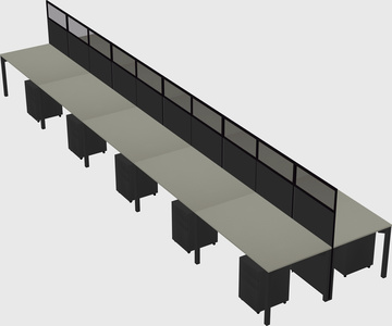 Shared rectangular cubicle