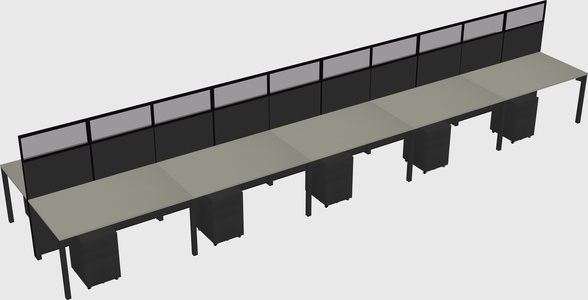 Shared rectangular cubicle