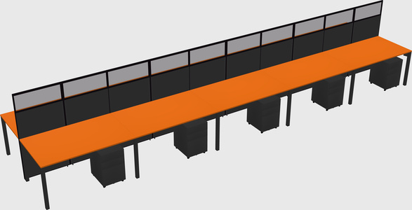 Shared rectangular cubicle