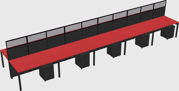 Shared rectangular cubicle