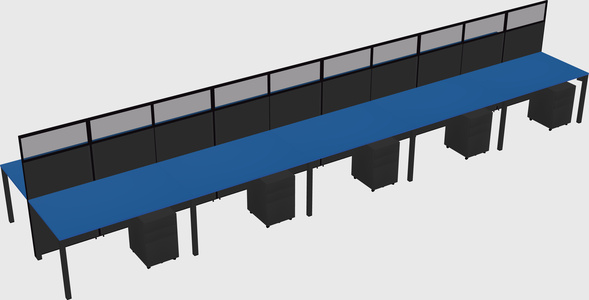 Shared rectangular cubicle